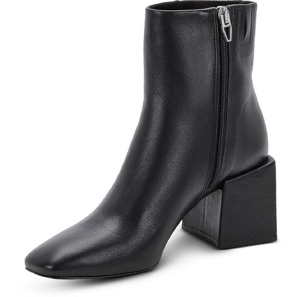 Dolce Vita Womens Imogen H2O Black Zipper Dressy Leather Booties Shoes New - Picture 3 of 4